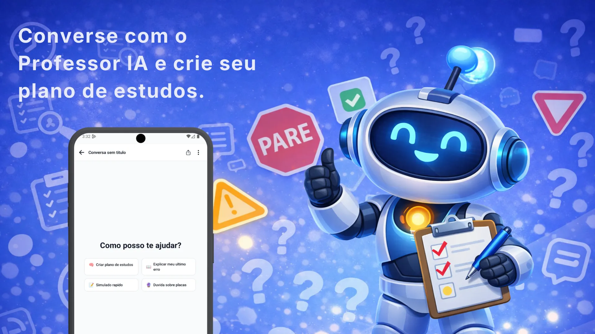 Converse com o Professor IA e crie seu plano de estudos